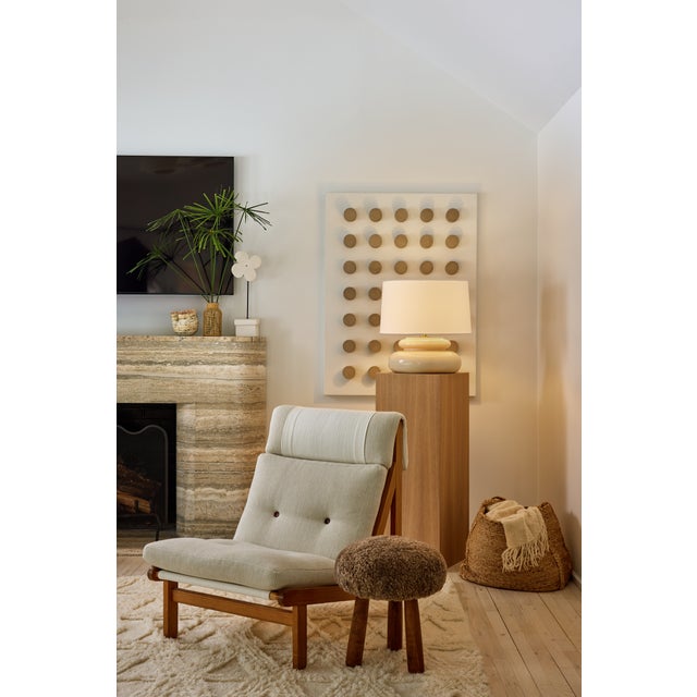 Ceramic Mitzi Pia 19.5 in. 1 Light Table Lamp in Aged Brass and Ceramic Butter Crackle Finish For Sale - Image 7 of 8
