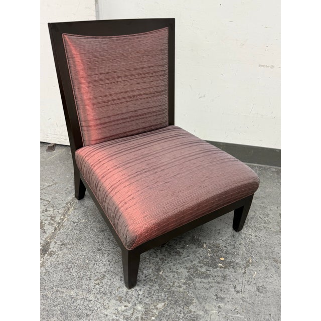 Bright Chair Furniture Lorin Raspberry Red Silk Chair + Lumbar Pillow For Sale - Image 11 of 12