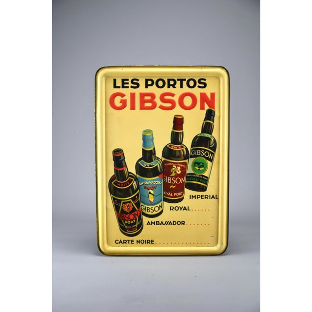 1930s Tin Sign from Les Portos Gibson, 1936 For Sale - Image 5 of 9