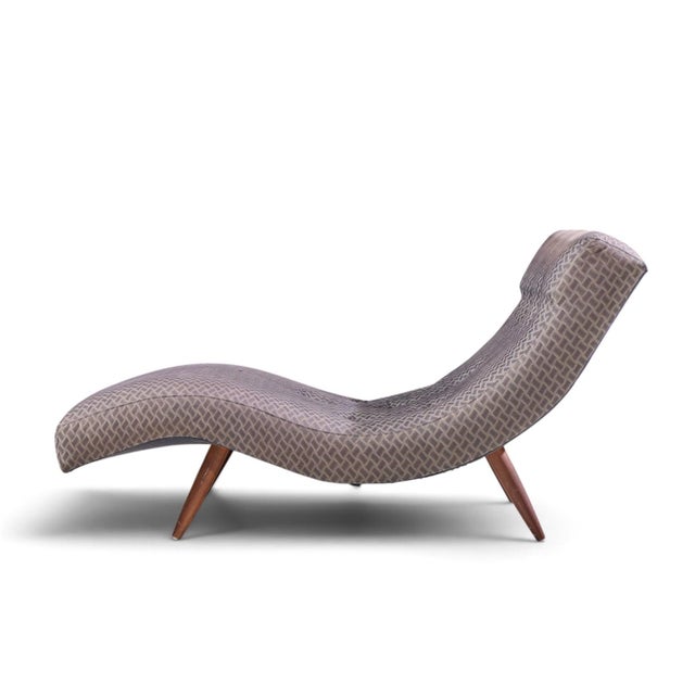 Craft Associates Adrian Pearsall for Craft Associates Mid Century Walnut Wave Chaise For Sale - Image 4 of 9
