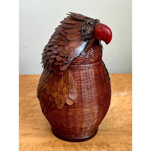 Chocolate Vintage Shanghai Weave Parrot Basket For Sale - Image 8 of 12