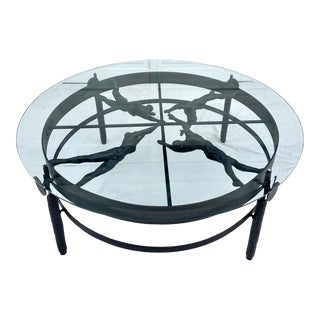 Vintage Giacometti-Style Iron Male Figural Coffee Table For Sale