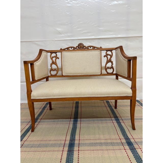 Early 20th Century Edwardian Style Chair-Back Settee For Sale - Image 13 of 13
