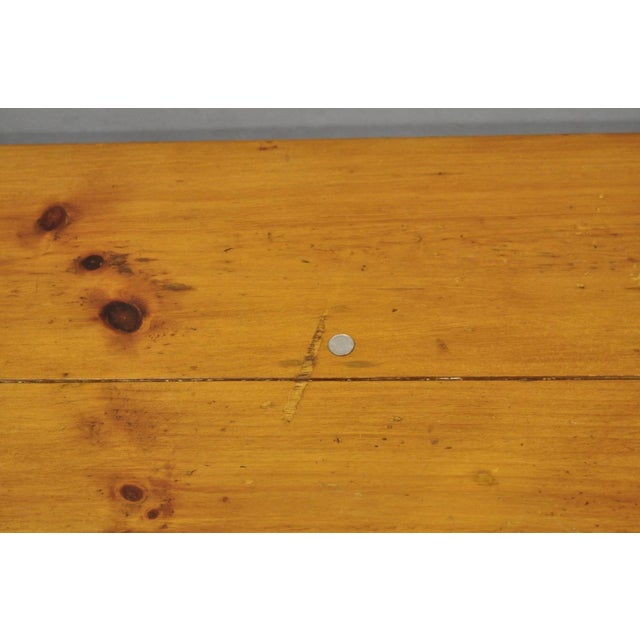 Vintage French Country Oval Pine Wood 78" Baluster Leg Farmhouse Dining Table For Sale - Image 13 of 18