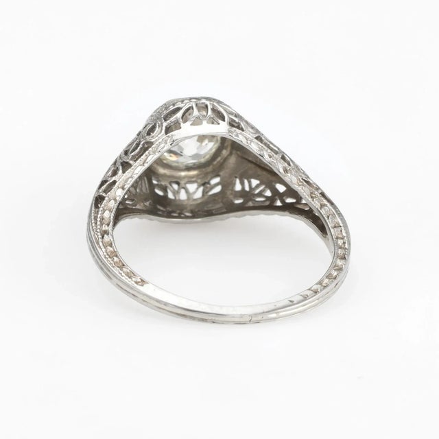 Early 20th Century Vintage Art Deco Diamond Ring 0.60ctw Old Mine Filigree Engagement Jewellery size 4.5 For Sale - Image 5 of 7