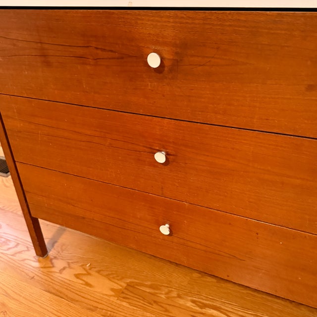 Wood Pair 1950s Florence Knoll 3-Drawer Dressers, 225-1 For Sale - Image 7 of 13