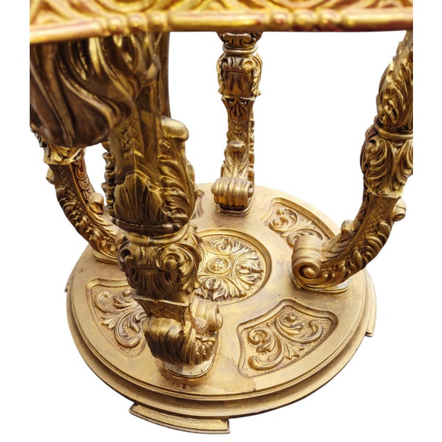 Ceramic Elevate Your Living Space With This Breathtaking & Unique Baroque-Style Ornate Side Table 1940s For Sale - Image 7 of 12