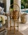 A wonderfully unusual mid-century champagne butler stand crafted from bamboo and woven rattan. The tall looped handle...