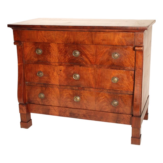 Continental Restauration Mahogany Chest of Drawers For Sale