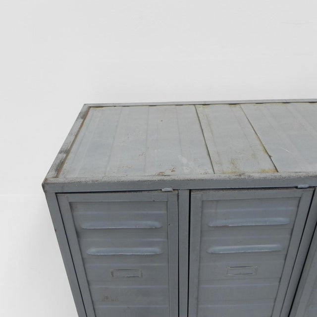Industrial Steel Locker with 3 Doors, 1950s For Sale - Image 11 of 18