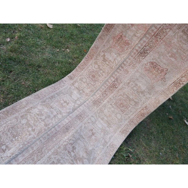 Vintage Distressed Oushak Runner 2′ × 8′4″ For Sale - Image 9 of 13