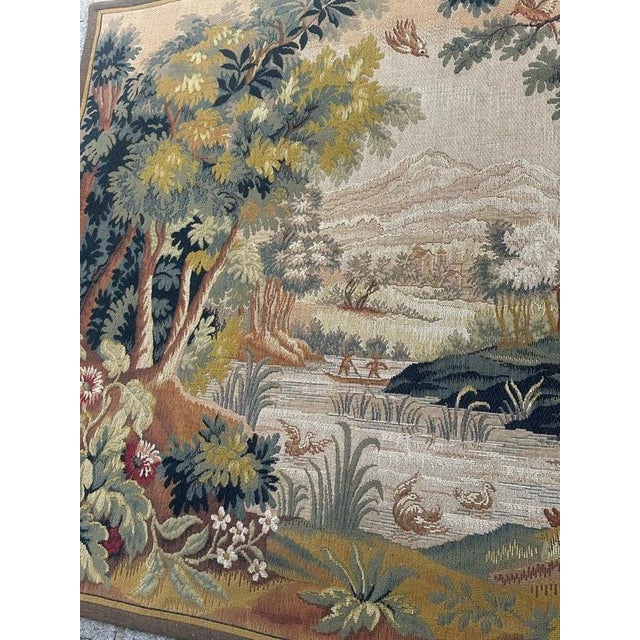 Vintage Jacquard Tapestry with Lauragais Landscape in the style of Aubusson, 1960s For Sale - Image 16 of 18