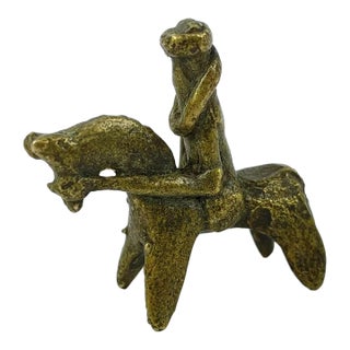 Early 20th Century Ketoko Brass Horseman Chad For Sale