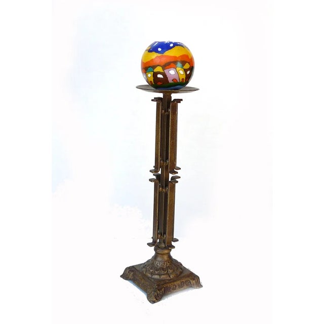 Dimensions: w4" x d4" x h13" Origin: China Material: Metal Note: candle not included