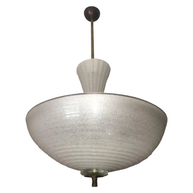 Italian Pulegoso Glass Pendant from Barovier & Toso, 1940s For Sale