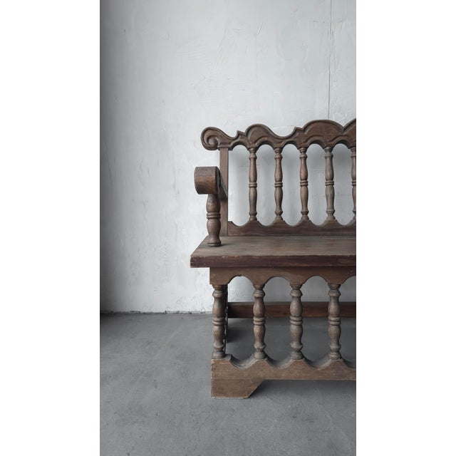 Antique Architectural Spanish Mediterranean Style Bench For Sale In Las Vegas - Image 6 of 8