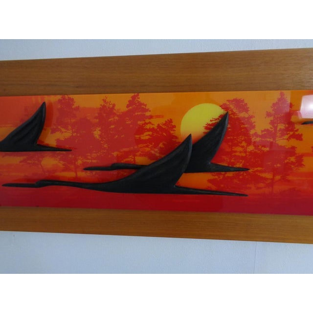 Large Mural with Flying Cranes at Sunset, Germany, 1970s For Sale - Image 15 of 18