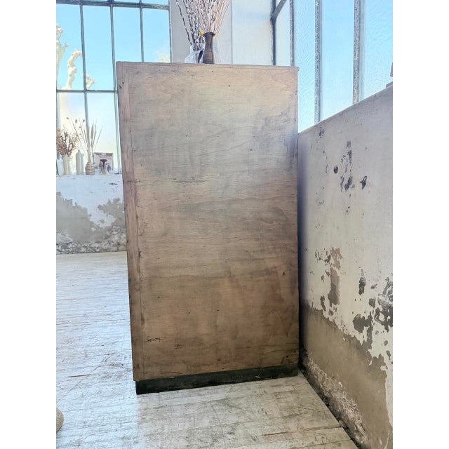 Blue Patinated Oak and Beech Workshop Cabinet with Drawers, 1950s For Sale - Image 17 of 18