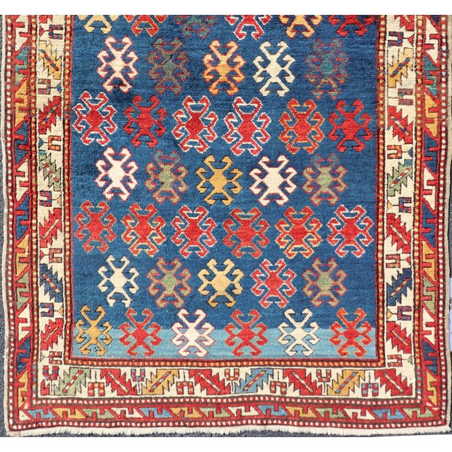 Antique Caucasian Kazak Rug With Geometric and Tribal Motifs 4'3" X7'6" For Sale - Image 10 of 13