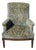 Napoleon III Blue-Grey and Gold Velvet Lounge Chair, 1890s For Sale