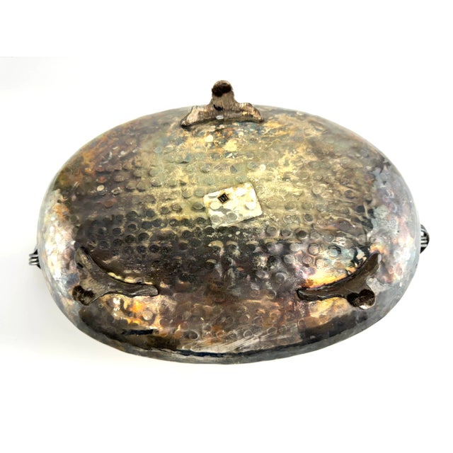 Antique Silverplate Ornamental Bowl With Grape Motif and Intricate Handles For Sale - Image 12 of 12