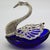 Vintage Italian Sterling Silver 800 Swan Salt Cellars with Cobalt Glass Liners and Spoons, 1970s, Set of 4 For Sale - Image 10 of 13