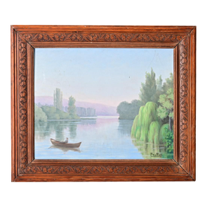 French Vintage Framed Landscape Painting