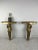Pair of golden beech wood wall console, Italy, 1940s. In the 90s they underwent a conservative restoration and a new...