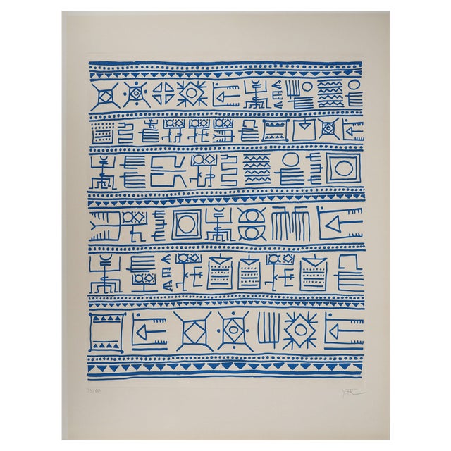 Yona Friedman, Pictograms of Genesis (Blue), Original Screenprint For Sale