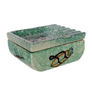 Italian Art Deco Cupid Ceramic Ashtray Box by Nino Strada for CIMA Perugia, 1930s For Sale
