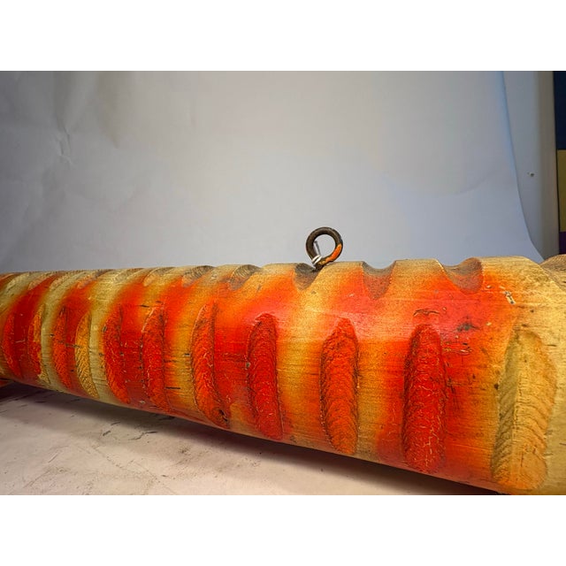 Mid 20th Century Large Vintage Folk Art Fish Decoy - Hand Carved “Tiger” Muskie For Sale - Image 5 of 5