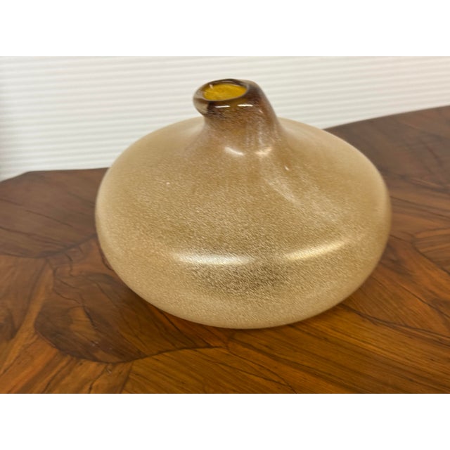 Early 21st Century Amber Mottled Scavo-Style Art Glass For Sale - Image 5 of 12