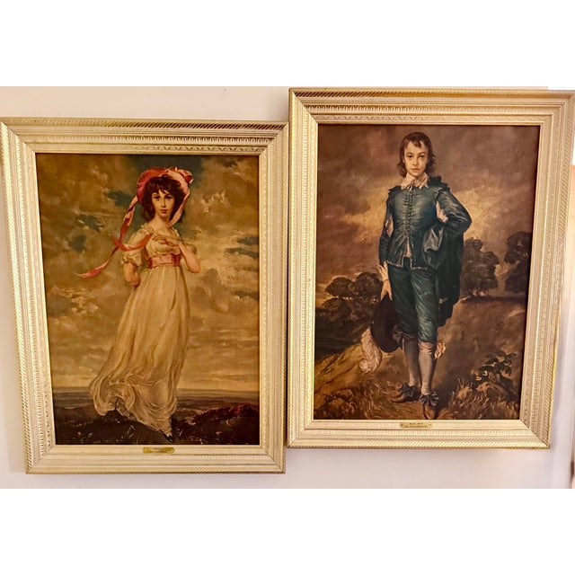 Mid 20th Century Thomas Gainsborough’s Blue Boy and Thomas Lawrence’s Pinkie Portrait Prints - Set of 2 For Sale - Image 11 of 12