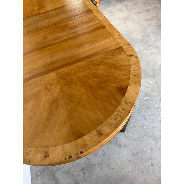 Mid Century Modern Burl Wood Expandable Dining Table For Sale - Image 12 of 18