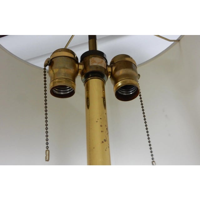 Metal Italian Stylized Brass Palm Leaf Floor Lamp & Table For Sale - Image 7 of 10