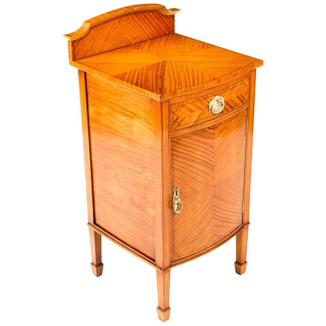 19th Century Satinwood & Inlaid Bedside Cabinet For Sale - Image 16 of 16