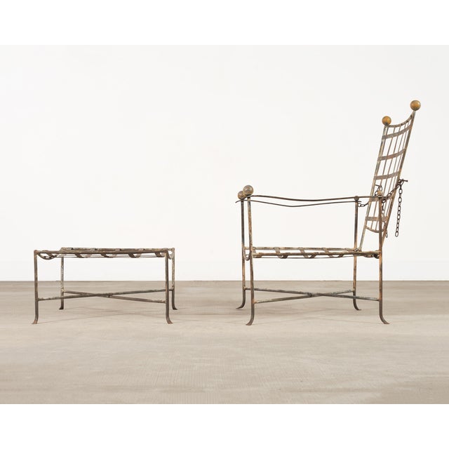 Mario Papperzini Amalfi Iron Garden Lounge Chair + Ottoman For Sale In Sacramento - Image 6 of 18