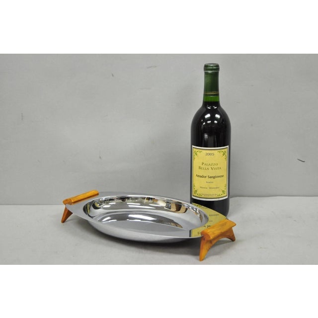 Vintage Art Deco Stainless Steel Glo-Hill Gourmates Butterscotch Bakelite Tray For Sale - Image 14 of 14