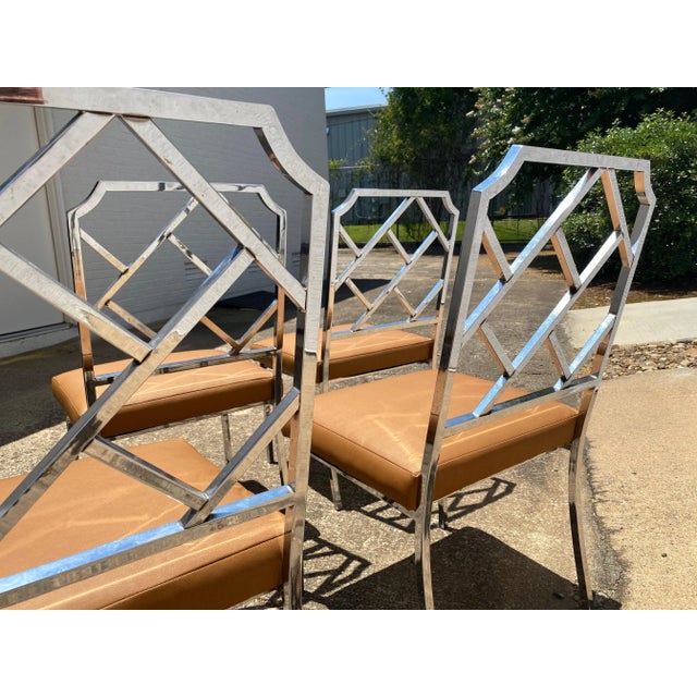 Vintage Milo Baughman Style Chrome Dining Chairs - Set of Four For Sale - Image 10 of 11