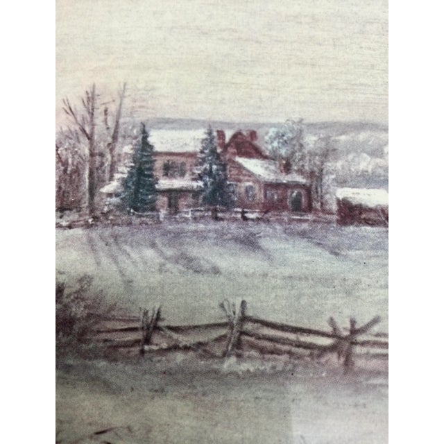 Wood Winter in the Country January Sunset by George H Durrie For Sale - Image 7 of 7