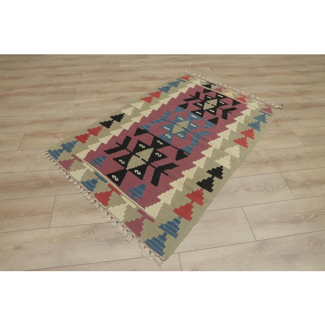 Size: 3.3 x 4.9 ft ( 69 x 100 cm) 39 x 59 inches Color: Organic Natural Dye ( Pink,Beige,Green,Black ) Material: 100% Hand...