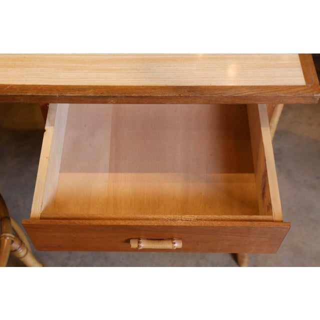 Brown Bamboo Desk and Chair For Sale - Image 8 of 11