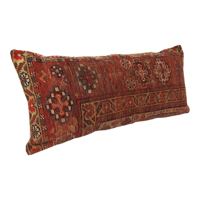 Antique Oriental Handmade Tribal Rug Pillow Cover -16'' X 34'' For Sale