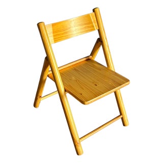Mid-Century Danish Pine Folding Chairs, 1970s, Set of 4 For Sale