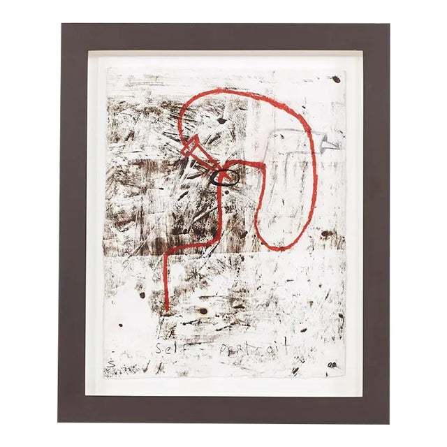 Sergio Garcia Original Self Portrait Mixed Media on Paper For Sale