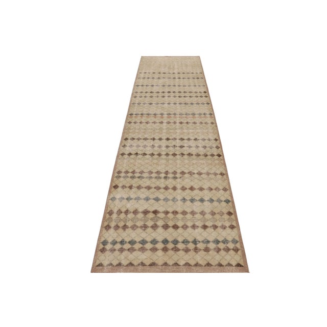 Rug & Kilim Vintage Turkish Runner, Mosaic-Inspired Multicolor Geometric Design - Rug & Kilim For Sale - Image 4 of 8