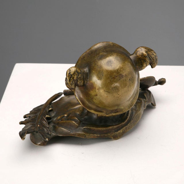 Italian Inkwell in Bronze and Porcelain For Sale - Image 5 of 8
