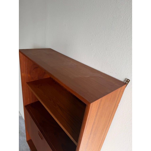 Mid-Century Modern 1960s Danish Mid-Century Modern Teak Bar Cabinet With Drop-Down Desk For Sale - Image 3 of 10