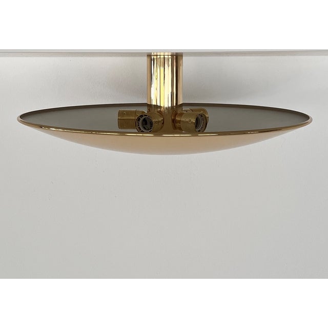 2000 - 2009 Large Flush Mount Light in Polished Brass by Florian Schulz, 1970s For Sale - Image 5 of 14
