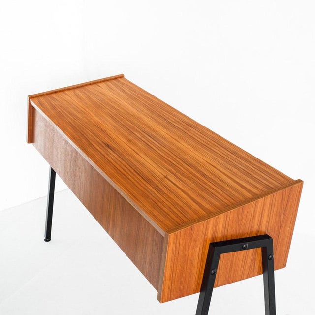 Vintage Teak and Lacquered Iron Console Table, 1960s For Sale - Image 6 of 13